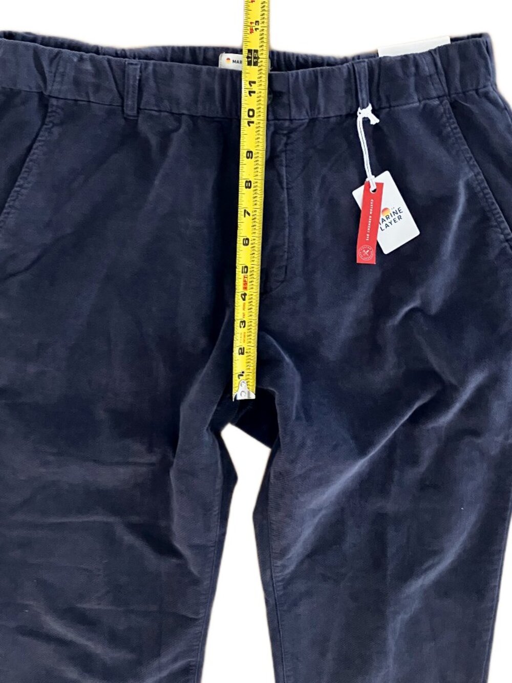 Marine Layer Men's Saturday Moleskin Slim Straight Chino Mood Indigo Size L-32 - Picture 9 of 13